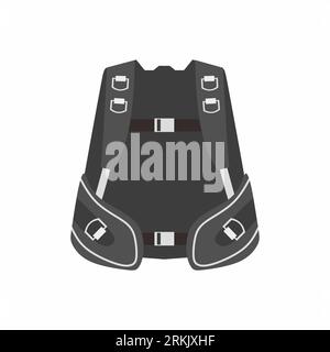 Buoyancy Compensator Devices diver in flat element style isolated on white background. Stock Vector