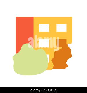 Abandoned broken house semi flat colour vector object Stock Vector