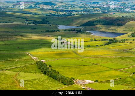 Pendle Hill, Lancashire - Blick von oben. Stockfoto