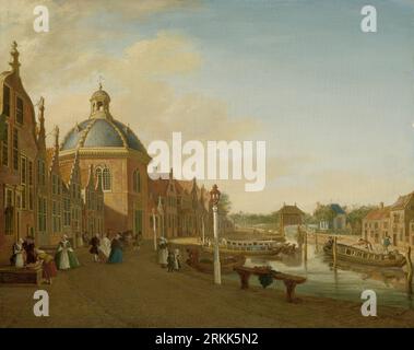 The Docking Basin in the Barge Canal in Leidschendam 1756 by Paulus Constantijn la Fargue Stock Photo