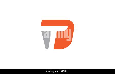 DT-Logo. Moderne DT-Monogramm-Logo-Initialen. DT-Logo-Vorlage Stock Vektor