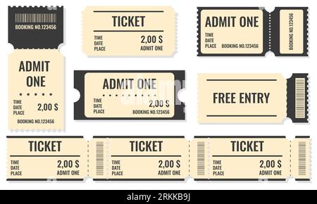 Set mit Retro-Coupons, Tickets. Retro-Aufkleber Stock Vektor