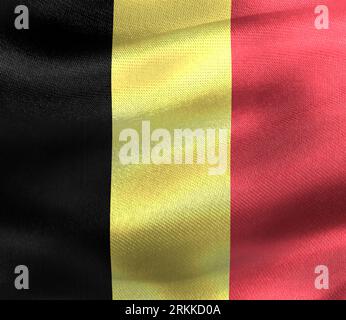Belgische Flagge - Realistische Wehende Stoffflagge Stockfoto