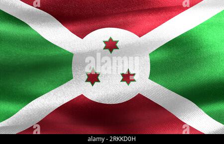 Burundi-Flagge – Realistische Wehende Stoffflagge Stockfoto