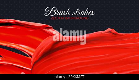 Horizontal web banner with red brush strokes. Stock Vektor