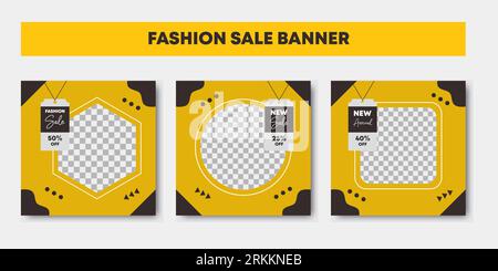 Editable post template social media banners for digital marketing. Promotion brand. Layout for business (fashion): new arrival, new collection. Vector Stock Vector