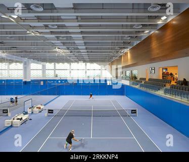 Tennis Courts. 360 Mall, Kuweit City, Kuwait. Architect: CRTKL, 2021. Stock Photo