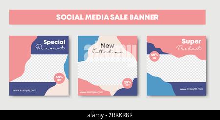 Set of editable sale banner template design. Abstract promotion layout with modern style design. Suitable for promoting your product online. Vector il Stock Vektor