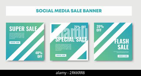 Verkauf Social Media Post Design Vorlagen Vektor Set, Hintergründe Stock Vektor