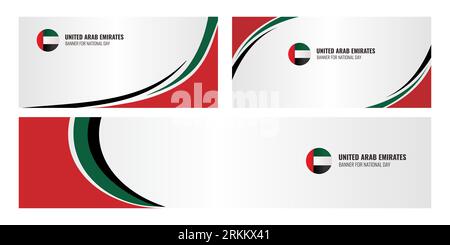 Vector Template Header Banner Für Vereinigte Arabische Emirate Feiern Nationalfeiertag. Stock Vektor