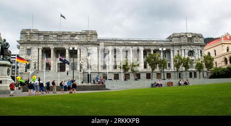 Neuseeländische Parlamentsgebäude, Wellington, Nordinsel, Neuseeland Stockfoto