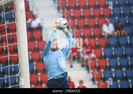 August 2023, Pamplona, Foral Community of Navarra, Spanien: Pamplona, Spanien, 24. August 2023: der Torhüter von Club Brugge, Simon Mignolet, nahm am 24. August 2023 im Aufwärmspiel der ersten Runde der UEFA Europa Conference League 2023-24 zwischen CA Osasuna und Club Brugge im Estadio de El Sadar in Pamplona Teil. (Bild: © Alberto Brevers/Pacific Press über ZUMA Press Wire) NUR REDAKTIONELLE VERWENDUNG! Nicht für kommerzielle ZWECKE! Stockfoto