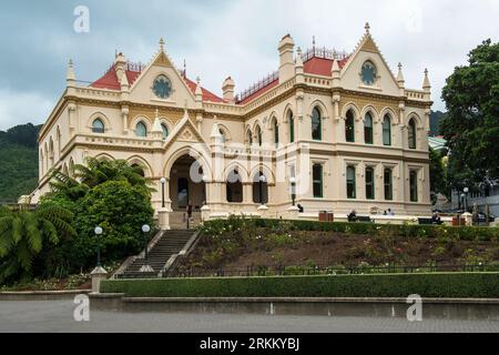 Parlamentsbibliothek, Parlamentsgebäude, Wellington, Nordinsel, Neuseeland Stockfoto