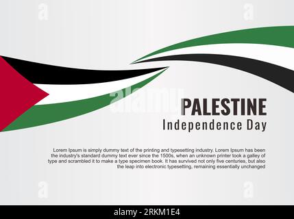 Palestine Independence Day design. Palestine Happy Independence Day background. Designing element for placard, poster, banner, t-shirt, print. Vector Stock Vektor