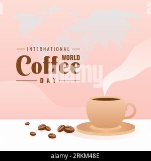 Internationales Kaffeetagbanner, Vektorgrafik-Illustration mit kreativer Dekoration. Stock Vektor