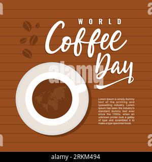 Internationales Kaffeetagbanner, Vektorgrafik-Illustration mit kreativer Dekoration. Stock Vektor