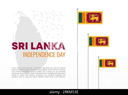 Hintergrundbanner zum Tag der Unabhängigkeit in Sri lanka für die nationale Feier am 4. Februar. Stock Vektor