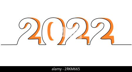 Durchgehende Zeile eines Textes für das neue Jahr 2022. Chinesisches Neujahr. Stock Vektor