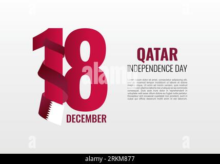 Qatar independence day background banner poster for celebration on November 18 th. Stock Vector