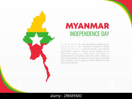 Hintergrundbanner zum Myanmar Unabhängigkeitstag für Feierlichkeiten am 4. Januar. Stock Vektor