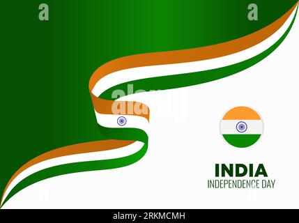 Indien Independence Day Hintergrundbanner Poster für nationale Feierlichkeiten am 15. August. Stock Vektor