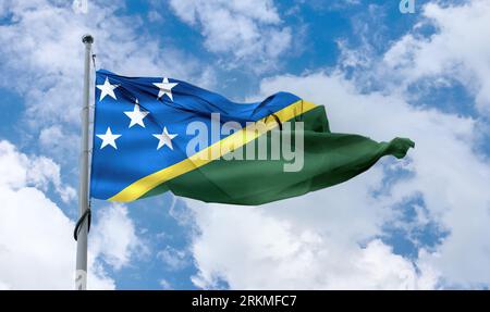 Flagge Der Salomonen - Realistische Wehende Stoffflagge Stockfoto