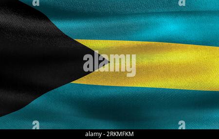 Bahamas-Flagge - Realistische Wehende Stoffflagge Stockfoto