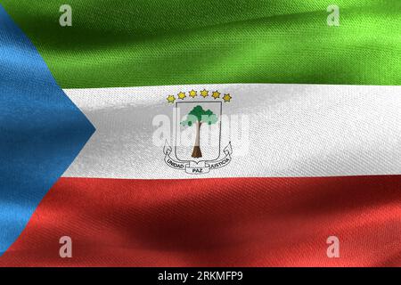 Äquatorialguinea Flagge - Realistische Wehende Stoffflagge Stockfoto