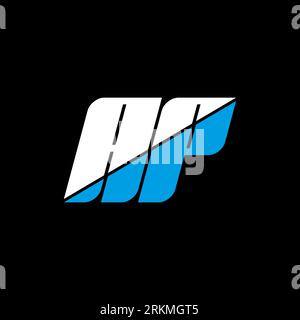AP letter logo design on black background. AP creative initials letter logo concept. ap icon design. AP white and blue letter icon design on black bac Stock Vektor