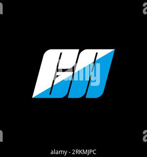 GA letter logo design on black background. GA creative initials letter logo concept. ga icon design. GA white and blue letter icon design on black bac Stock Vektor