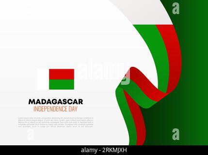Hintergrundplakat zum Madagaskar-Unabhängigkeitstag für die nationale Feier am 26. Juni. Stock Vektor