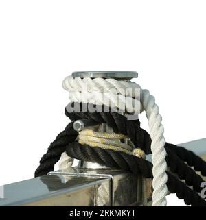 a mooring line of a boat on a transparent background Stock Photo