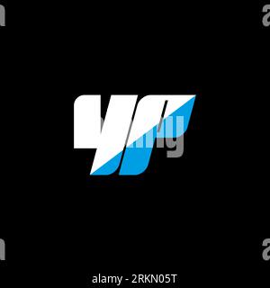 YQ-Logo auf schwarzem Hintergrund. YQ Creative Initials Letter Logo Konzept. YQ-Symboldesign. YQ-Design mit weißen und blauen Buchstaben auf schwarzem bac Stock Vektor