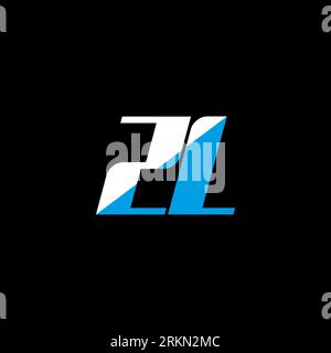 Logo-Design mit ZL-Buchstaben auf schwarzem Hintergrund. ZL Creative Initials Letter Logo Konzept. ZL-Icon-Design. ZL-Design mit weißem und blauem Buchstaben auf schwarzem bac Stock Vektor