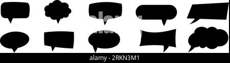 speech bubbles and text balloons in cartoon style. Handwriting sketches and doodles create cloud icons for speech, text, and dialogue. Flat vector ill Stock Vektor