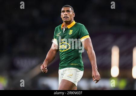 Damian Willemse of South Africa during the International match South Africa vs New Zealand at Twickenham Stadium, Twickenham, United Kingdom, 25th August 2023  (Photo by Mike Jones/News Images) Stock Photo