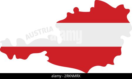 Isolierte farbige Karte von Österreich mit seiner Flagge Vektor Stock Vektor