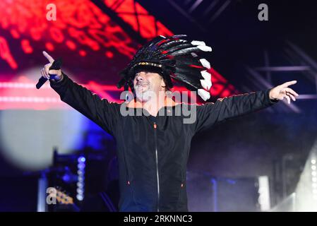 Jamiroquai tritt auf dem Siegerfestival 2023 in Portsmouth, Hampshire, Großbritannien, am 25. August 2023 auf Stockfoto