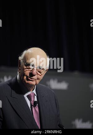 120315 -- WASHINGTON, March 15, 2012 Xinhua -- Paul Volcker, former Federal Reserve chairman from 1979 to 1987, speaks at a high-ranking economic conference organized by the Atlantic magazine in Washington D.C., March 14, 2012. The U.S. economy had picked up in the last few months, but America was still far from a satisfactory level of activity given the financial reform a work half done, said Volcke here on Wednesday. Xinhua/Wang Yiou US-WASHINGTON-ECONOMY-PAUL VOLCKER PUBLICATIONxNOTxINxCHN Stock Photo