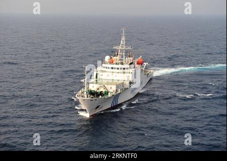 Bildnummer: 57485823  Datum: 17.03.2012  Copyright: imago/Xinhua (120317) -- HAIJIAN 50, March 17, 2012 (Xinhua) -- China s patrol ship Haijian 50 patrols in waters near the offshore oil and gas fields of East China Sea, March 17, 2012. The patrol by China Marine Surveillance, the country s maritime law enforcement authorities, was carried out by two patrol ships Haijian 50 and Haijian 66 , which arrived in waters near the offshore oil and gas fields of East China Sea Saturday. The ships joined Haijian 46 , Haijian 51 , Haijian 15 and Haijian 17 to make a cruising formation, which held a colla Stock Photo