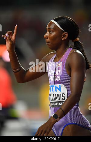 Bianca Williams of GB & NI competing in the women’s 4x100m heats on day eight of the World Athletics Championships Budapest on the 25th August 2023. Photo by Gary Mitchell/Alamy Live News Stockfoto