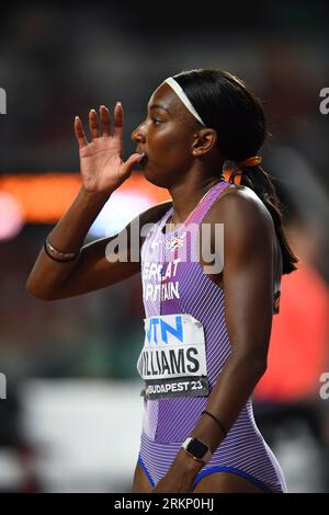 Bianca Williams of GB & NI competing in the women’s 4x100m heats on day eight of the World Athletics Championships Budapest on the 25th August 2023. Photo by Gary Mitchell/Alamy Live News Stockfoto