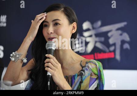 Bildnummer: 58027691  Datum: 24.05.2012  Copyright: imago/Xinhua (120524) -- CANNES, May 24, 2012 (Xinhua) -- Hong Kong actress Cecilia Cheung speaks during a press conference of the film Dangerous Liaisons by South Korean director Jin-ho Hur at the 65th Cannes Film Festival, in Cannes, southern France, May 24, 2012.(Xinhua/Ye Pingfan) (srb) FRANCE-CANNES-FILM FESTIVAL-DANGEROUS LIAISONS PUBLICATIONxNOTxINxCHN Kultur Entertainment People Film 65. Internationale Filmfestspiele Cannes PK x0x xub 2012 quer premiumd      58027691 Date 24 05 2012 Copyright Imago XINHUA  Cannes May 24 2012 XINHUA Ho Stock Photo