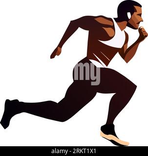 Leichtathletiker isoliert auf weißem Hintergrund Stock Vektor
