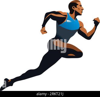 Leichtathletiker isoliert auf weißem Hintergrund Stock Vektor
