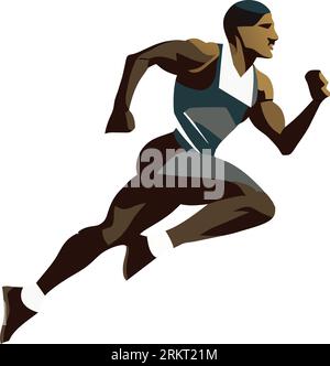 Leichtathletiker isoliert auf weißem Hintergrund Stock Vektor