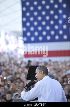 Bildnummer: 58403097  Datum: 29.08.2012  Copyright: imago/Xinhua (120829) -- CHARLOTTESVILLE, Aug. 29, 2012 (Xinhua) -- U.S. President Barack Obama is seen during a campaign event held in Charlottesville, Virginia, the United States, Aug. 29, 2012. (Xinhua/Wang Yiou) US-OBAMA-ELECTION-CAMPAIGN PUBLICATIONxNOTxINxCHN People Politik USA premiumd xns x1x 2012 hoch     58403097 Date 29 08 2012 Copyright Imago XINHUA  Charlottesville, Virginia Aug 29 2012 XINHUA U S President Barack Obama IS Lakes during a Campaign Event Hero in Charlottesville, Virginia Virginia The United States Aug 29 2012 XINHU Stock Photo