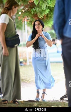 Angouleme, Frankreich. 25. August 2023. Hafsia Herzi nimmt am 25. August 2023 am 16. Angouleme Film Festival in Angouleme Teil. Foto: Franck Castel/ABACAPRESS.COM Abaca Press/Alamy Live News Stockfoto