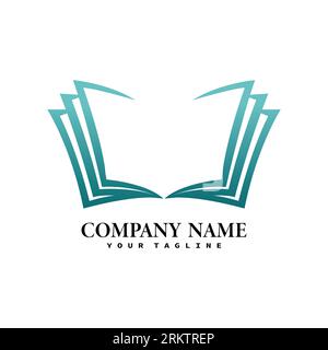 education book shop store vector logo design template. Open book education logo vector image symbol Illustration design template Stock Vektor