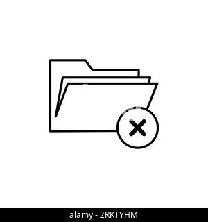 Symbol "Ordner Löschen" Im Papierkorb Flach Stock Vektor